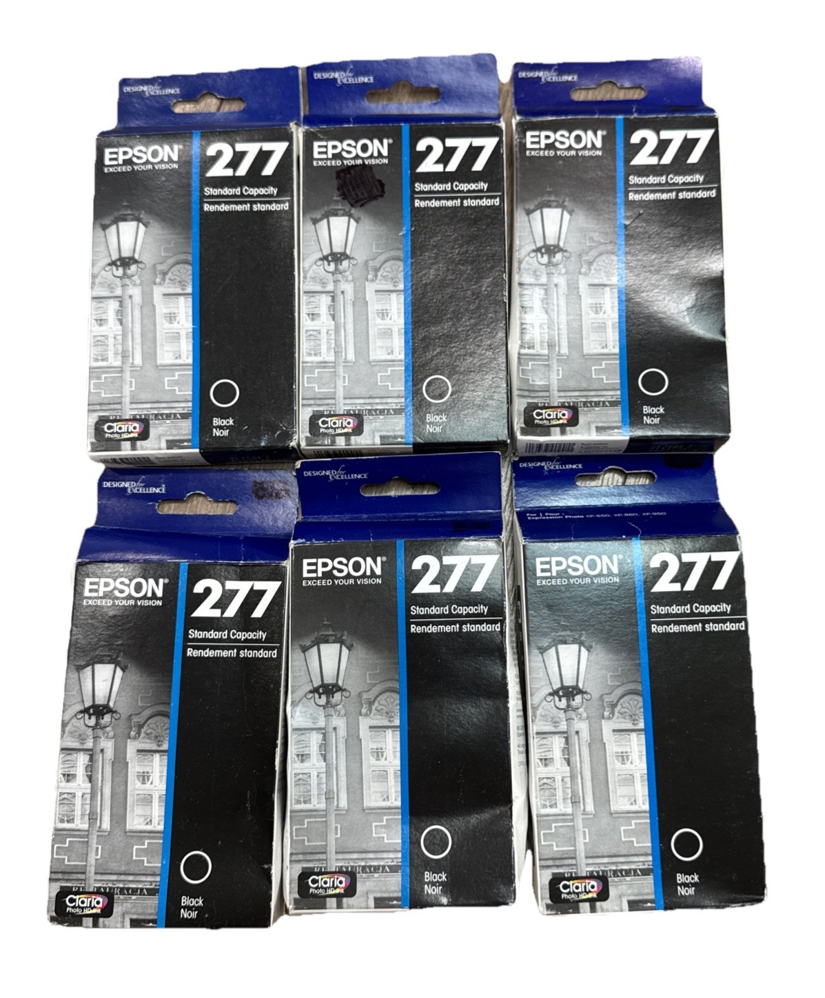 Genuine Epson 277 Claria HD Black Photo Ink Cartridge Lot Of 6 Exp. 05/2017