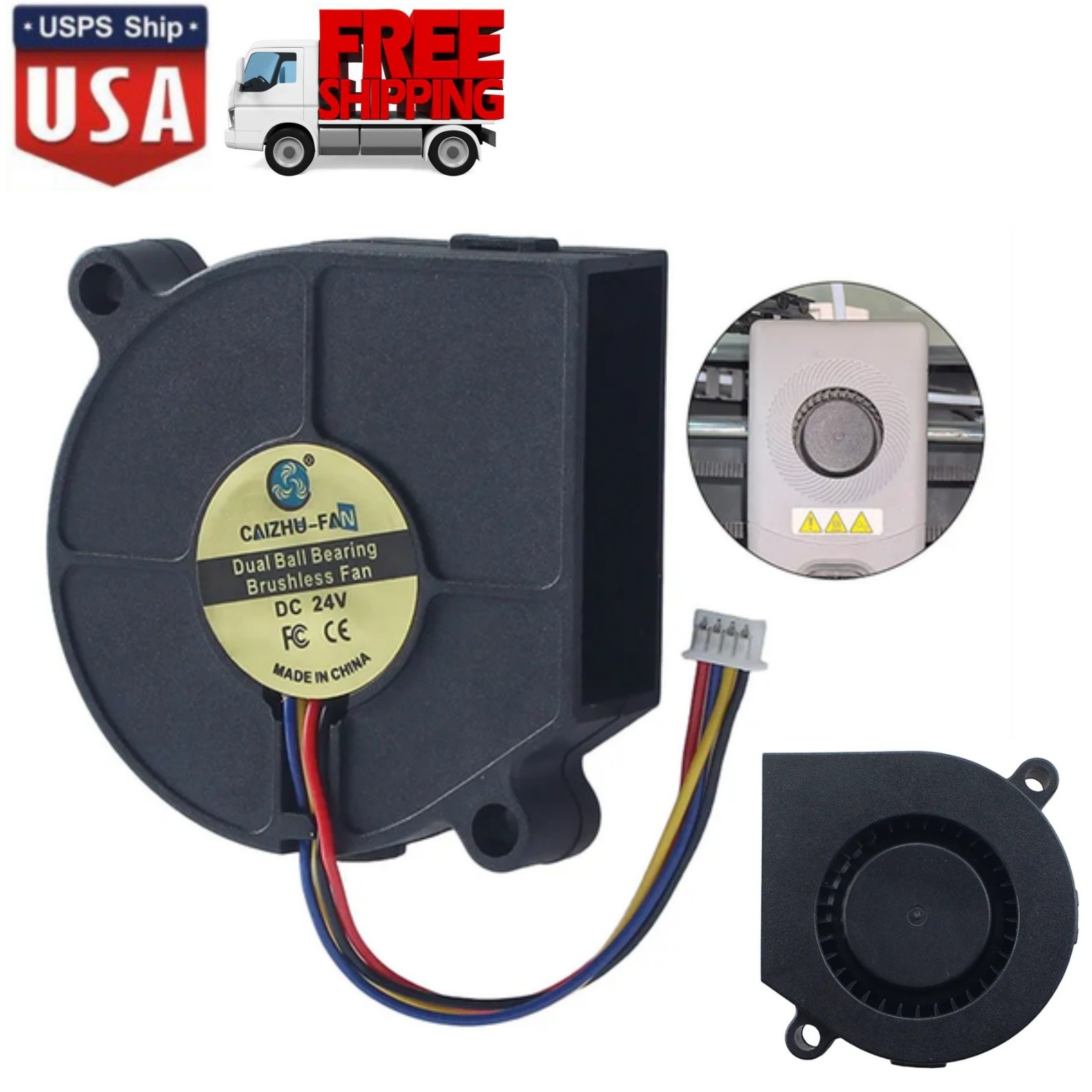 24V Extrusion Head Turbo Cooling Fan for Flashforge AD 5M Pro 3D Printer