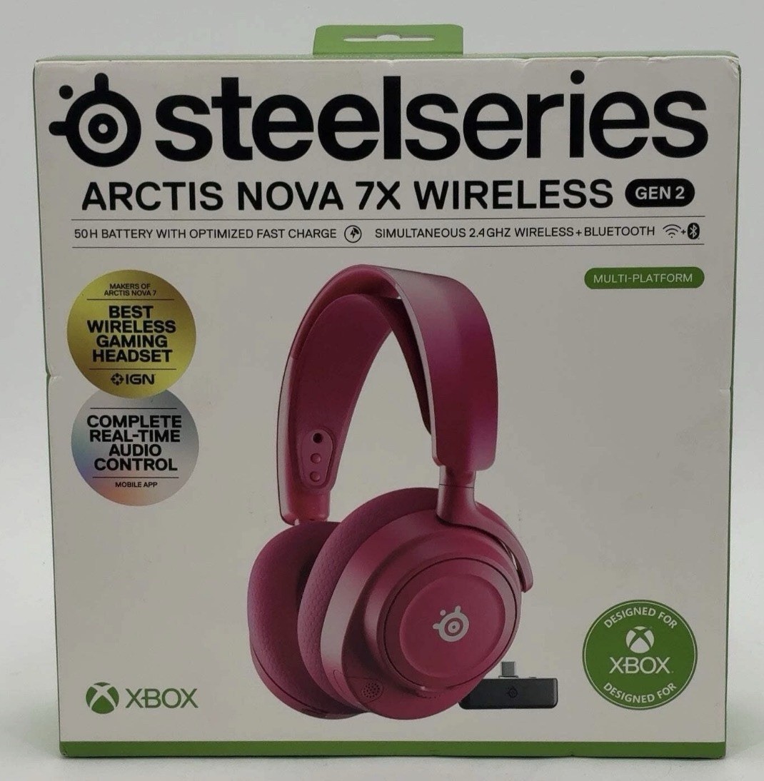 SteelSeries - Arctis Nova 7X Gen2 Wireless Over-The-Ear - Xbox Headset - Magenta