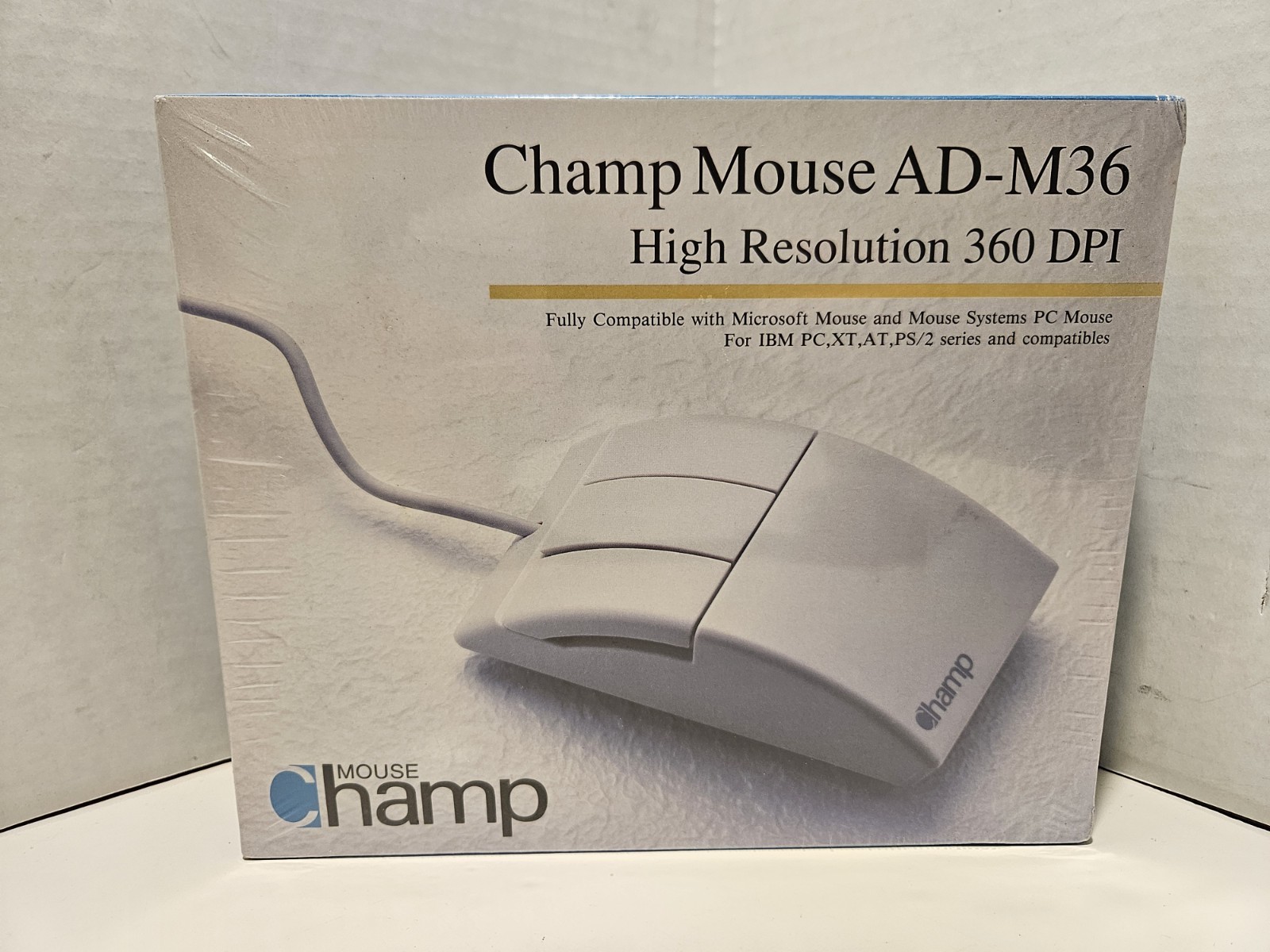 Champ Mouse AD-M36 High Resolution DPI - NOS New Old Stock- Vtg Sealed PC Mouse