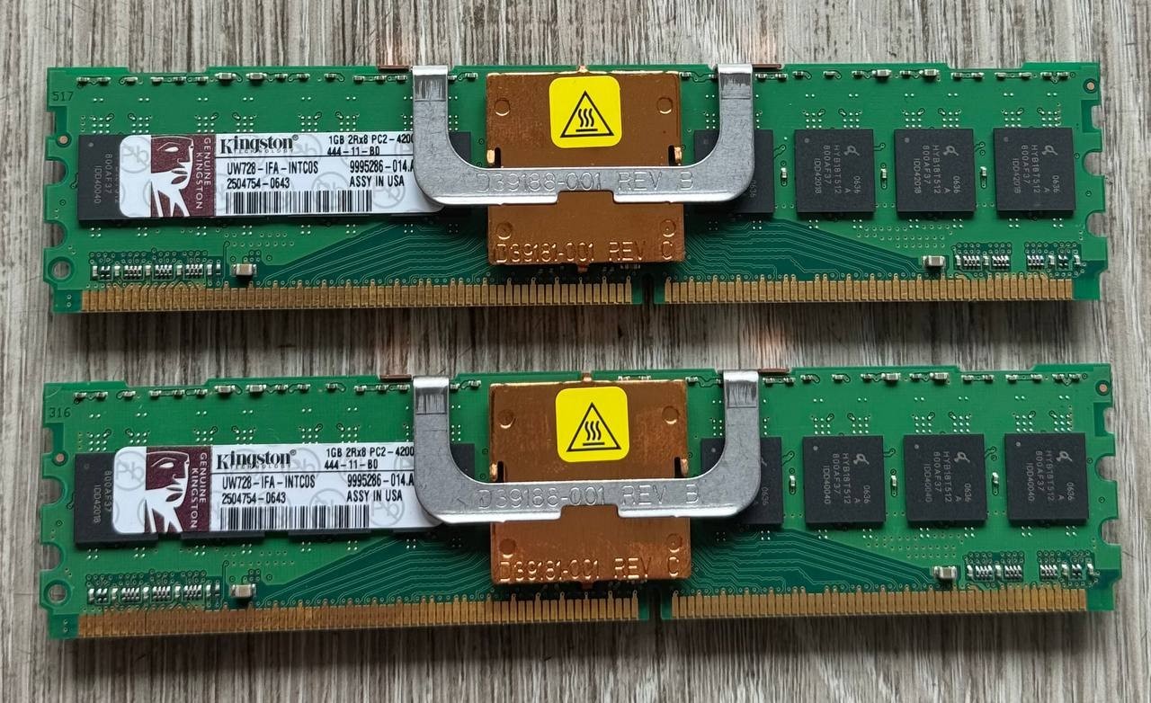 2x Kingston 1GB DDR2 PC2-4200 533MHz ECC Server RAM w/ Heatsink Lot