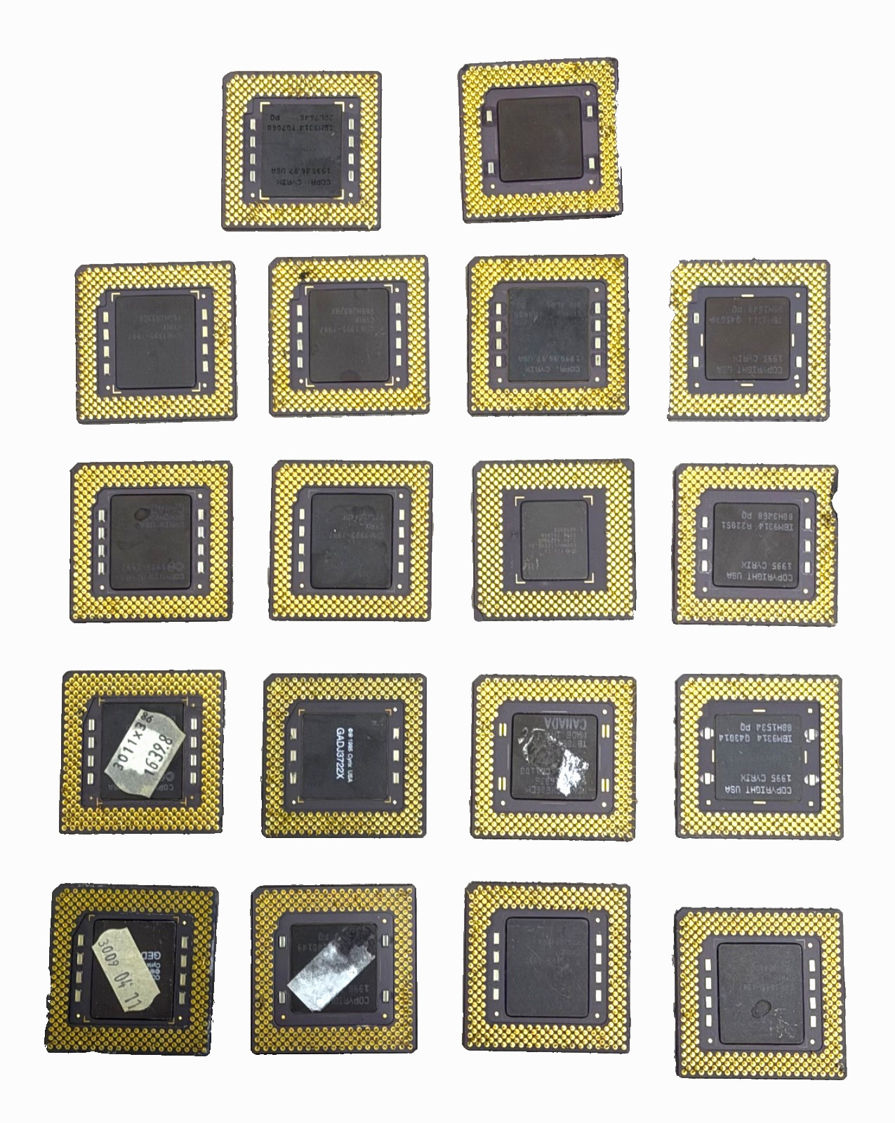 Lot of 18 Vintage Ceramic CPUs IBM 6x86 Perfect for Gold Recovery