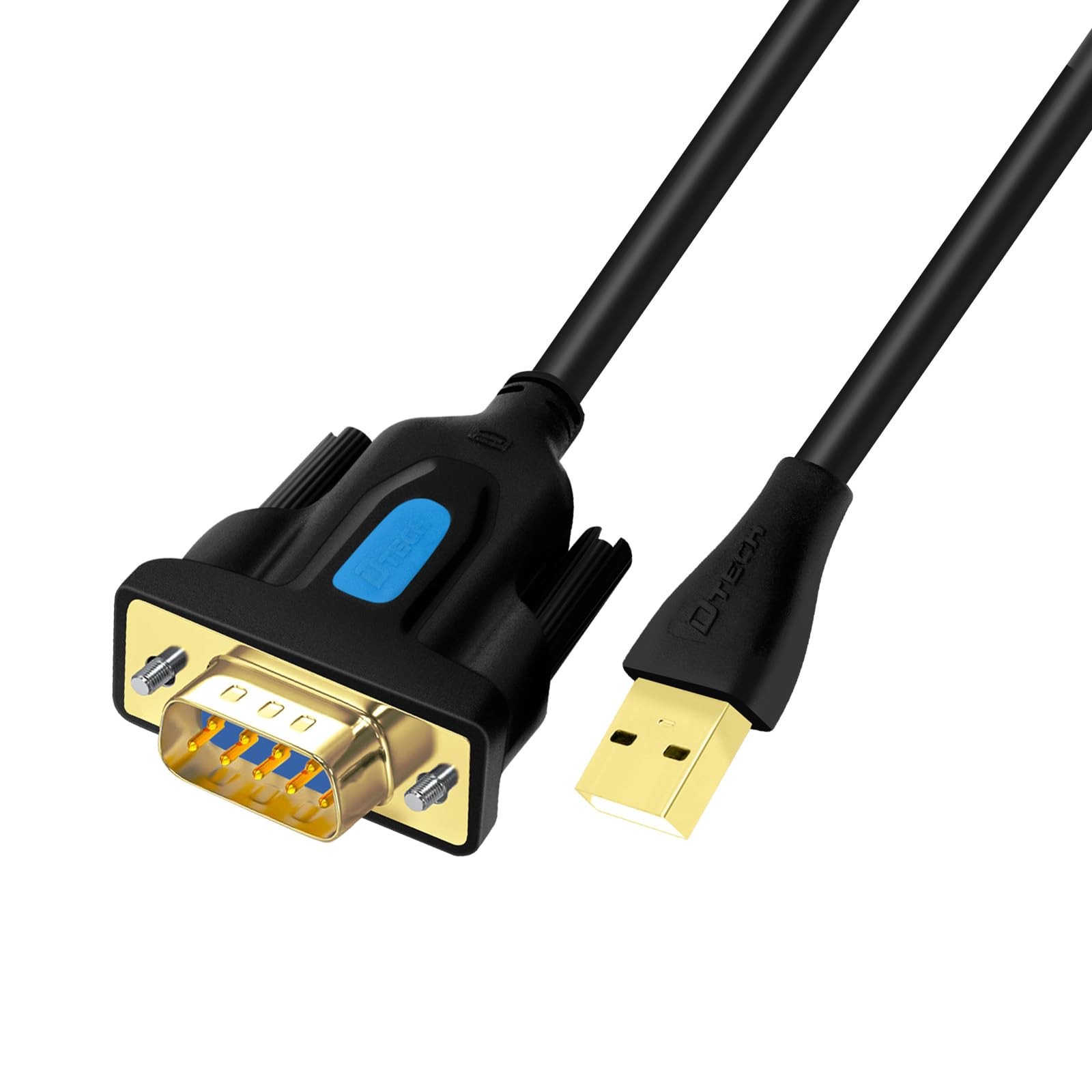 DTECH USB to Serial Adapter DB9 RS232 Cable Prolific Chip PL2303 6ft, Black