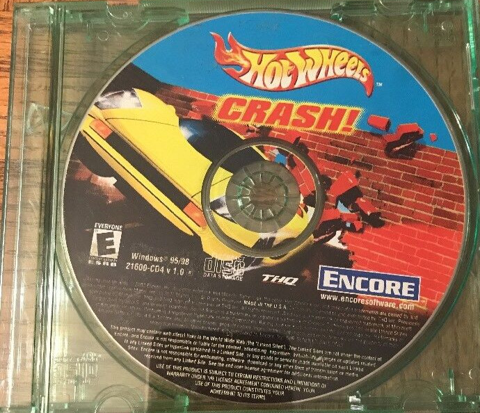 Hot Wheels Crash PC CD Rom-RARE VINTAGE-SHIPS N 24 HOURS