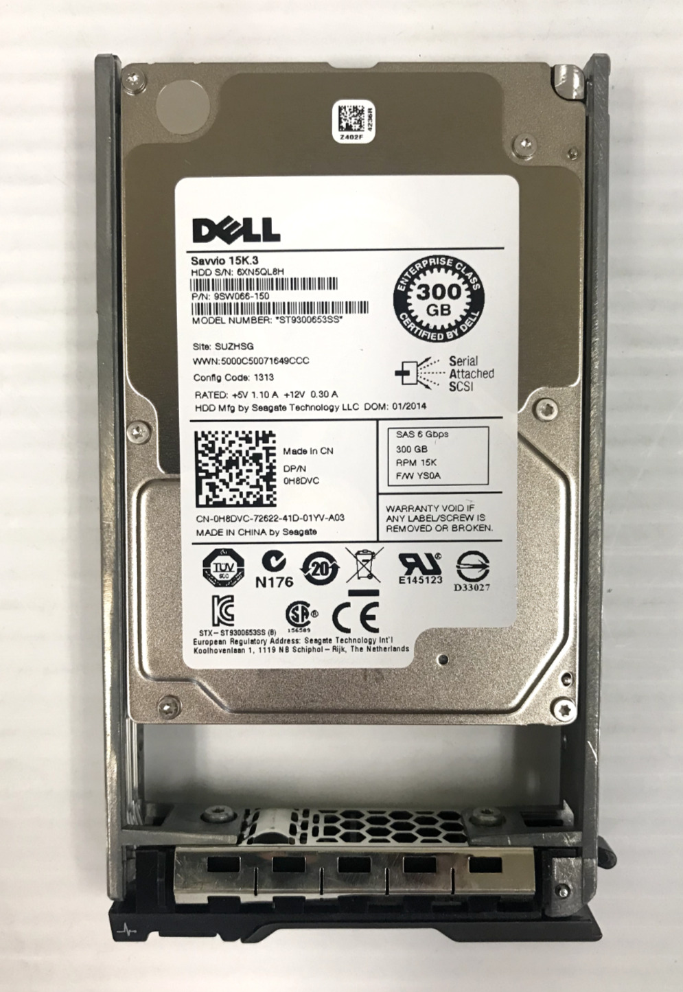 Dell 9SW066-150 0H8DVC Seagate Savvio 300GB 15k RPM SAS 2 64MB 2.5