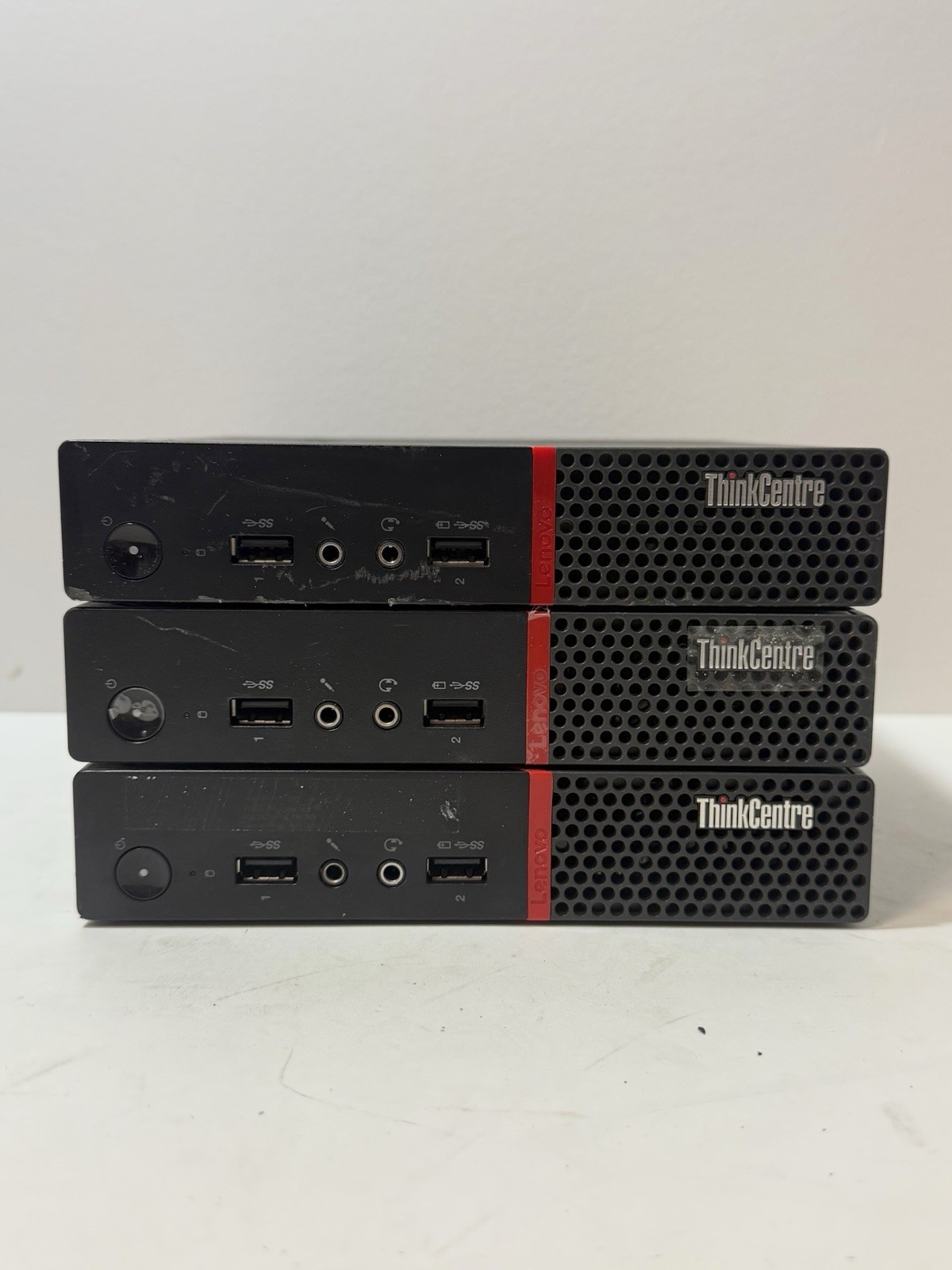 Lot of 3 Lenovo ThinkCentre M715q AMD Ryzen/Athlon 4/8GB RAM NO SSD/AC