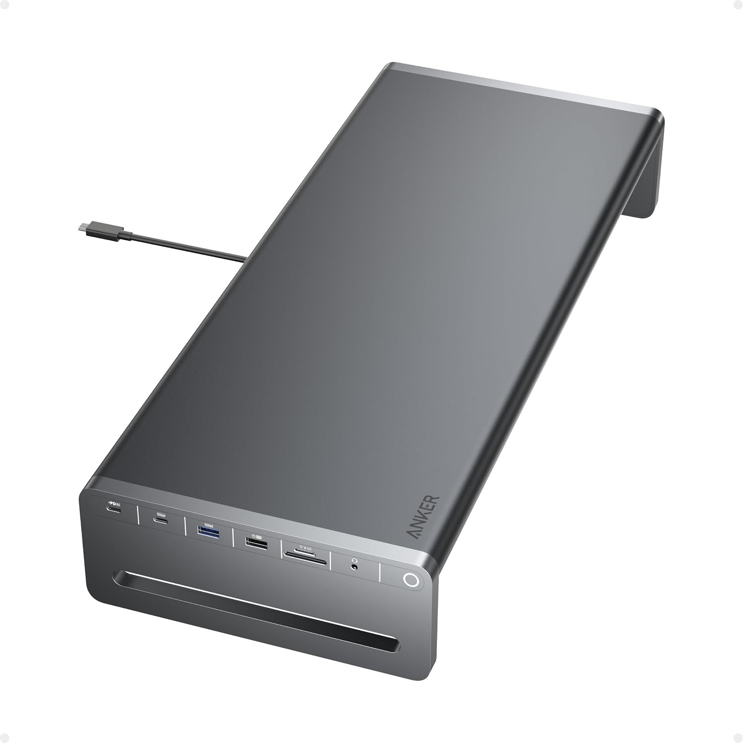Anker USB-C Hub, 10-in-1 Aluminum Monitor Stand with 85W Max Charging