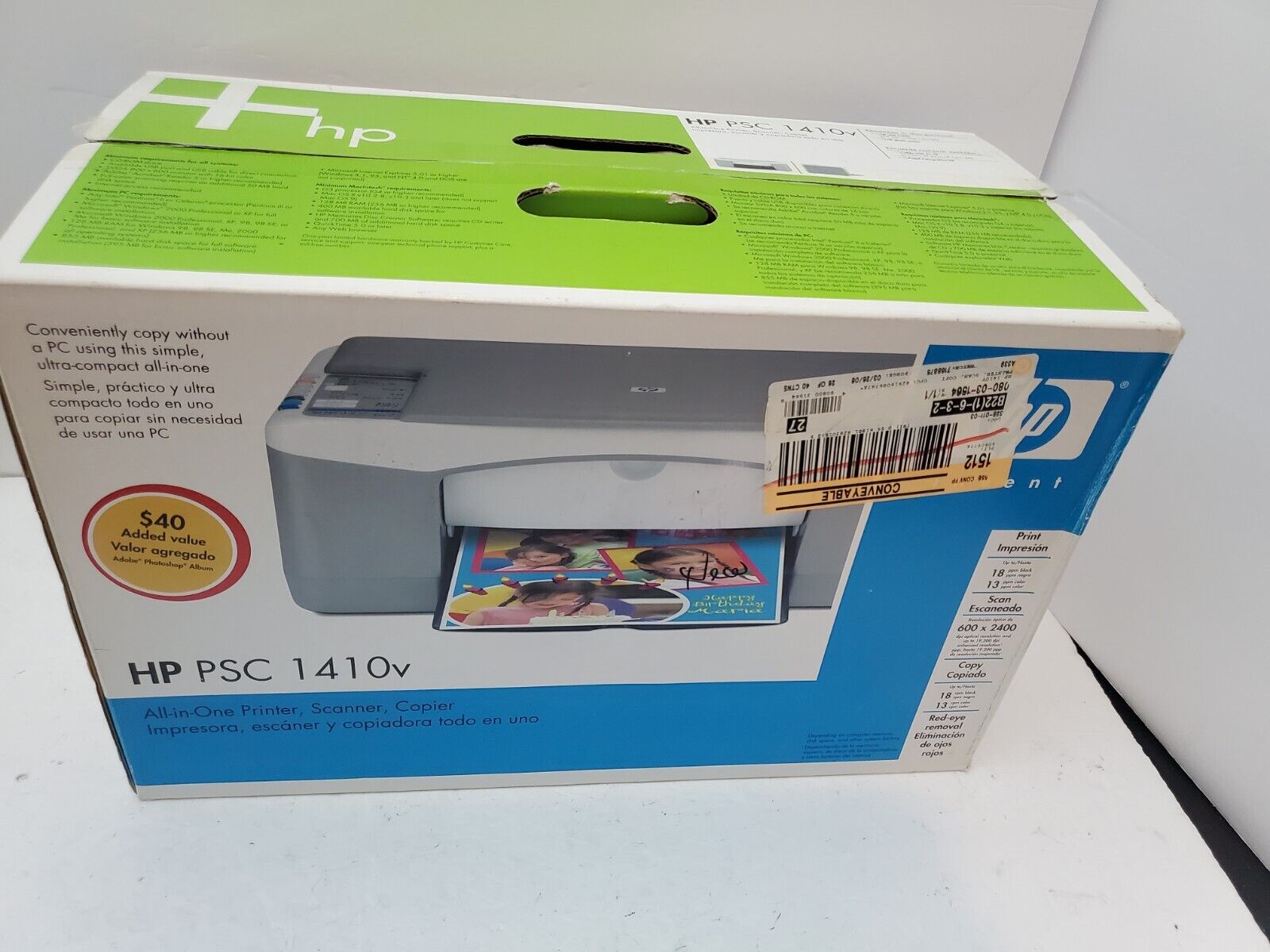 New HP PSC 1410v All-in-One Inkjet Printer Q7292A