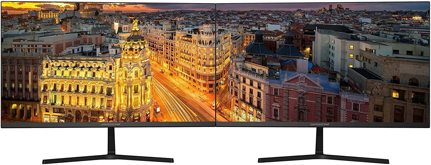Matching DUAL LARGE MAJOR BRAND 24" Widescreen LCD Monitors w/ cables Gaming