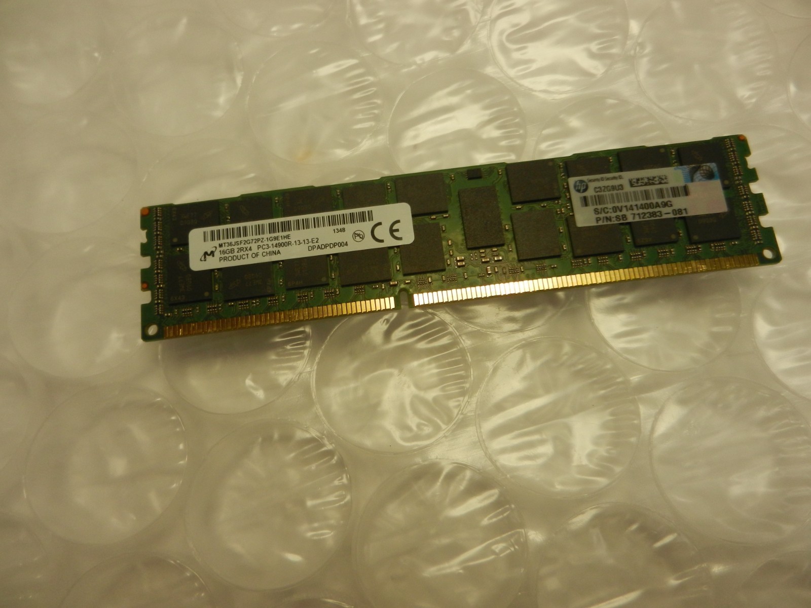 Micron 16GB PC3-14900 DDR3-1866 Memory MT36JSF2G72PZ1G9E1HE  ( HP #  712383-081