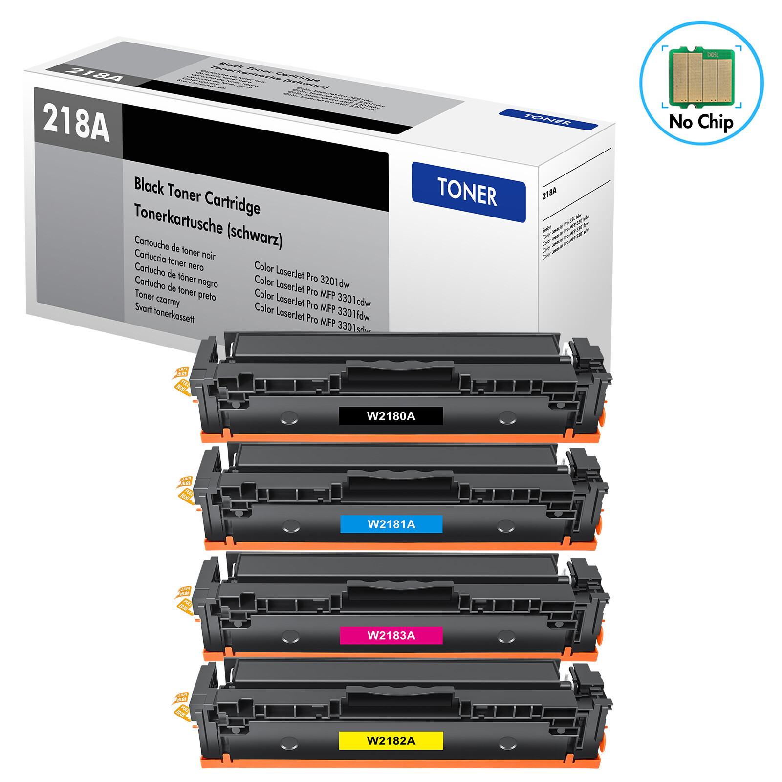 4PK 218A W2180A W2181A W2182A W2183A Toner for HP Pro 3201dw MFP 3301fdw 3301cdw
