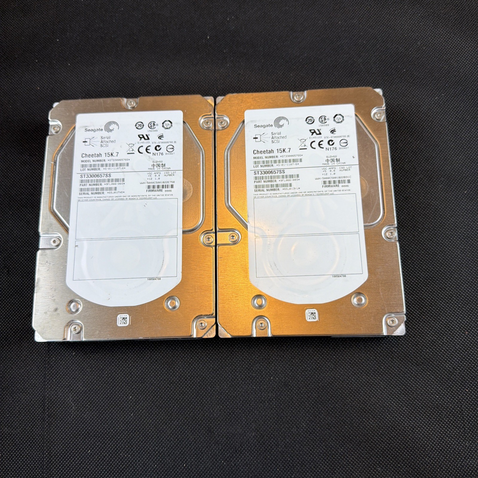 Lot 2 Seagate Cheetah 15K.7 ST3300657SS 300GB 15K 16MB SAS 6Gb/s 3.5" Hard Drive