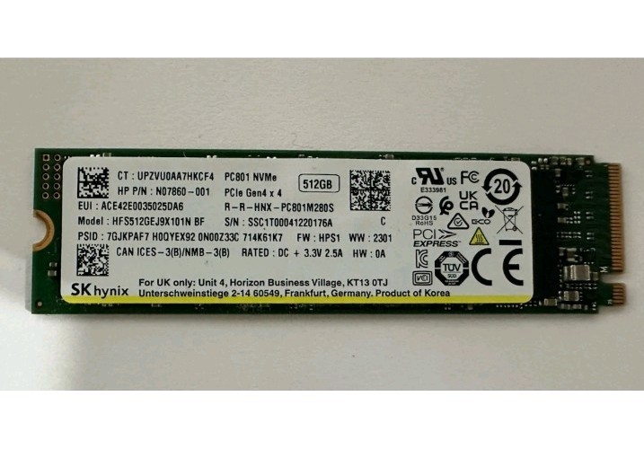 SK hynix NVMe SSD 512GB M.2 M2 2280 Solid State Drive PCIe Gen4 x 4 