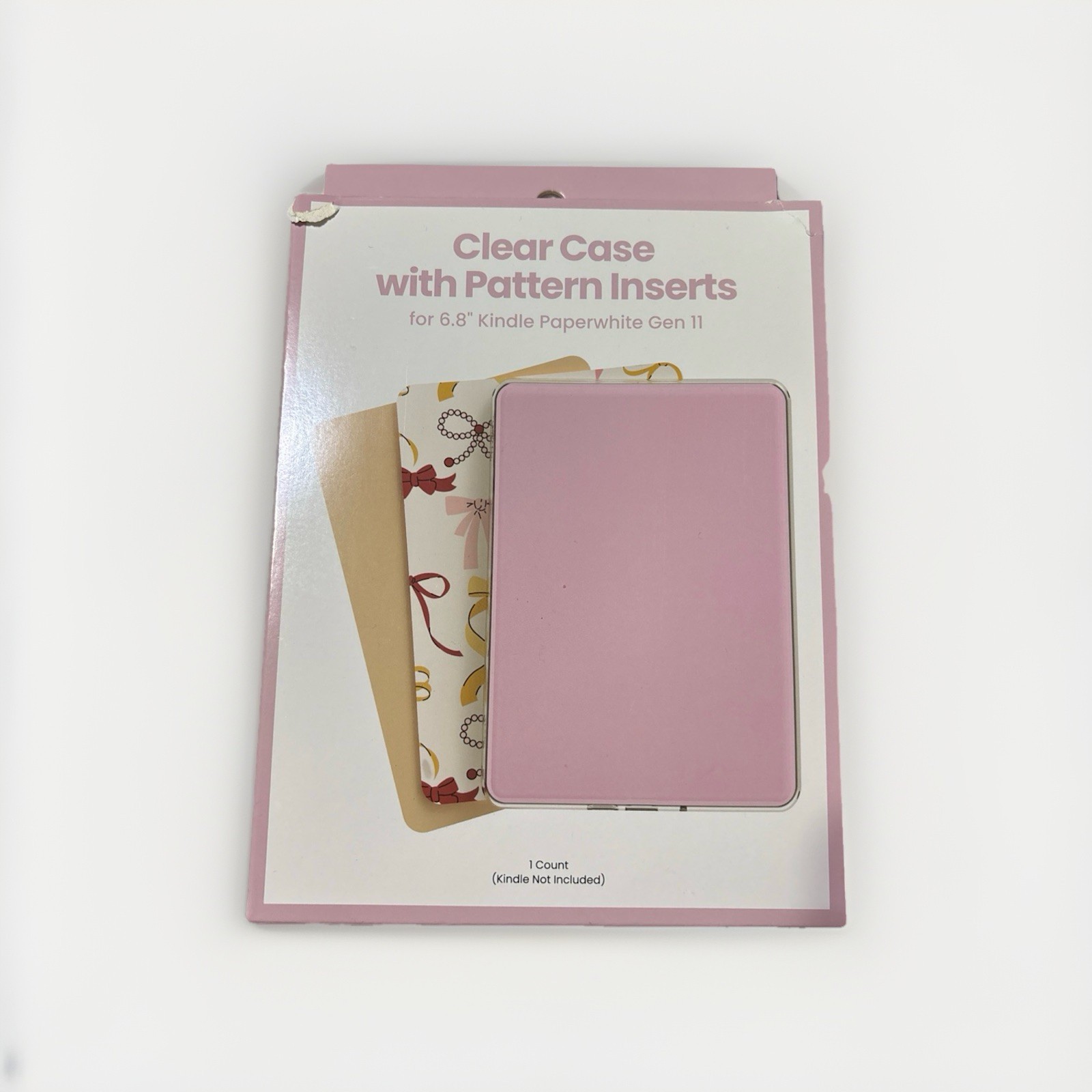 Clear Case with Pattern Inserts for 6.8” Kindle Paperwhite Gen 11 – New Sealed