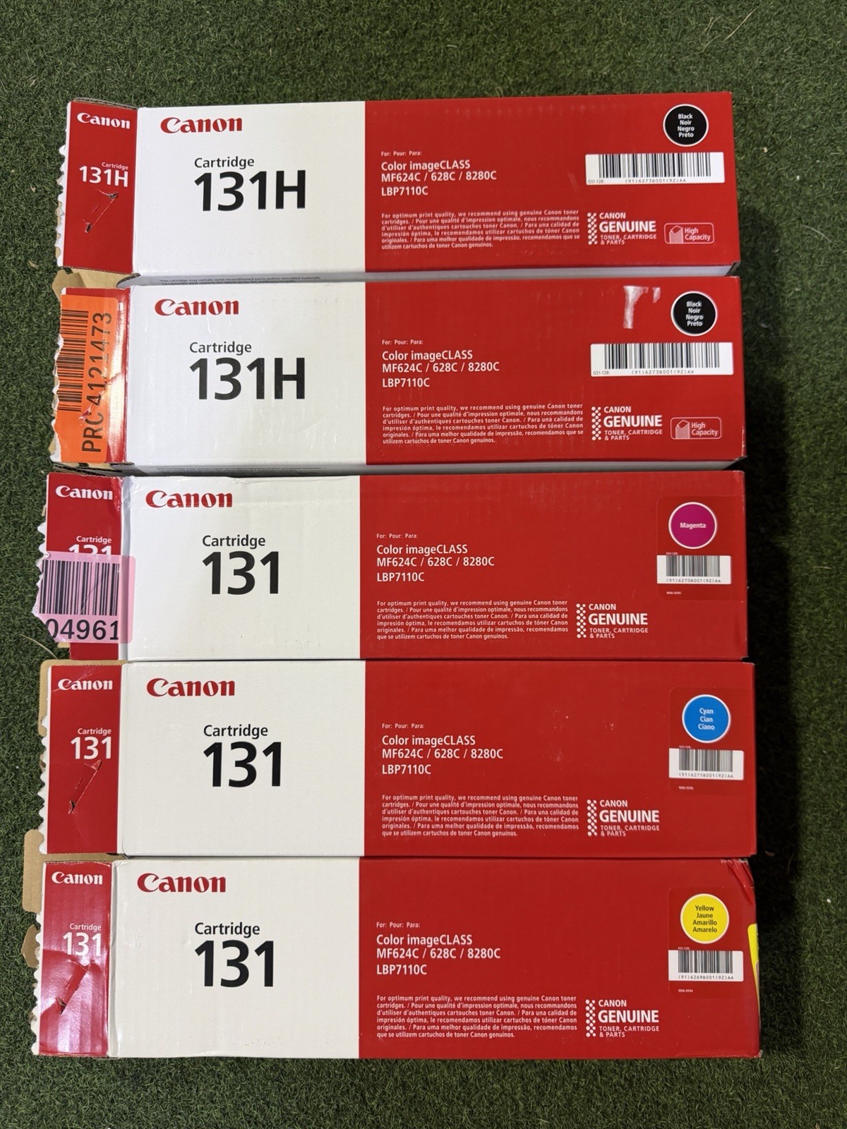 Canon 131H 131 Toner Set Black Cyan Magenta Yellow Genuine OEM OPEN BOX