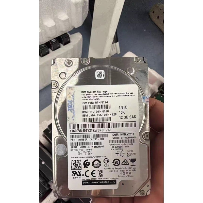 IBM 01NN110 01NN124 ST1800MM0129 1.8TB 2.5" SAS 12Gb 10K V7000 Storage HDD