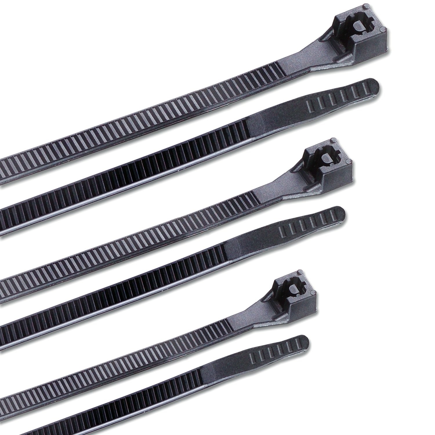Calterm 71111 Cable Ties 4 6 8 Inch 18 45 lb 500 Pk Black UV Resistant