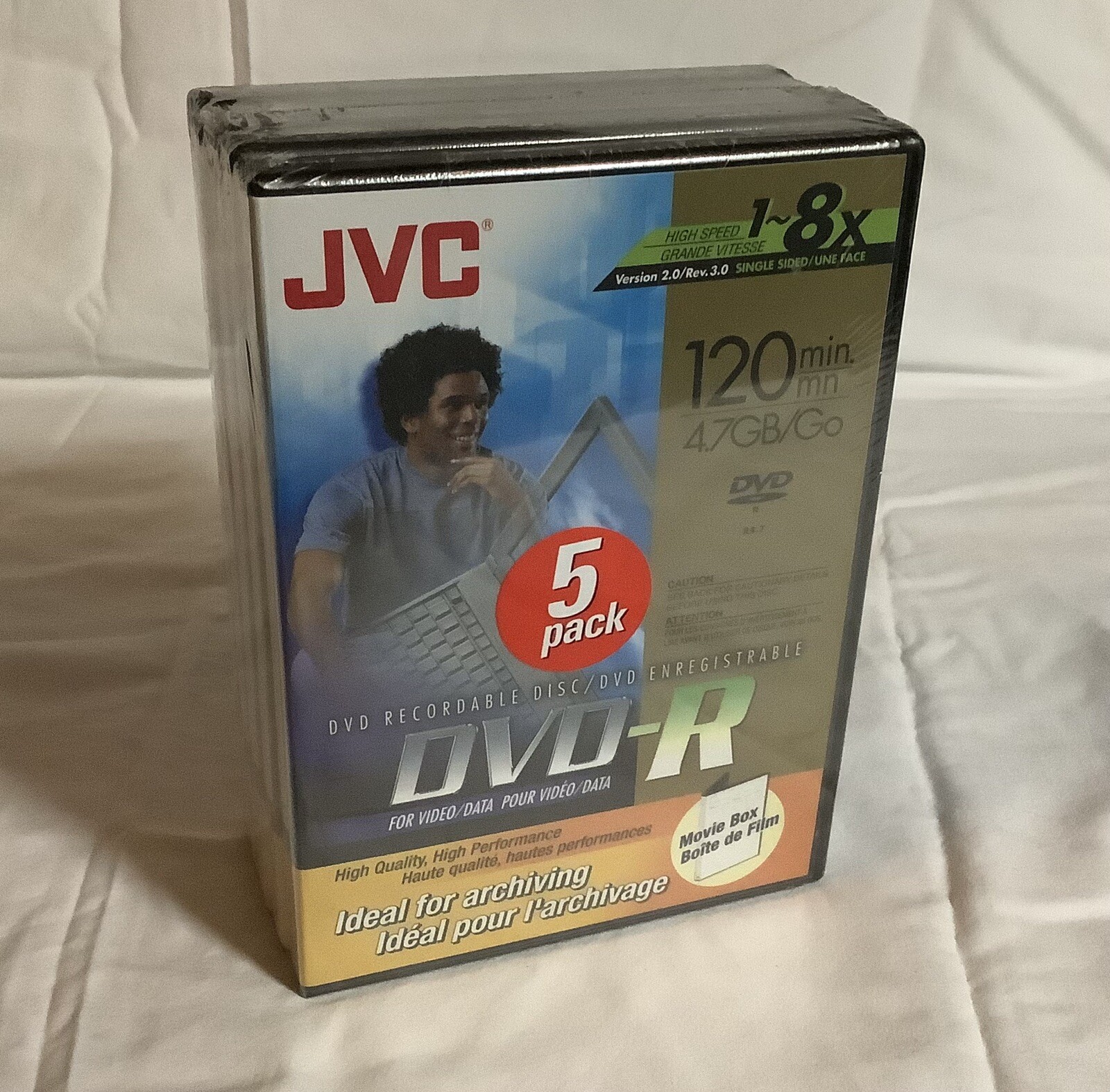 5 Pack JVC DVD-R New and Sealed