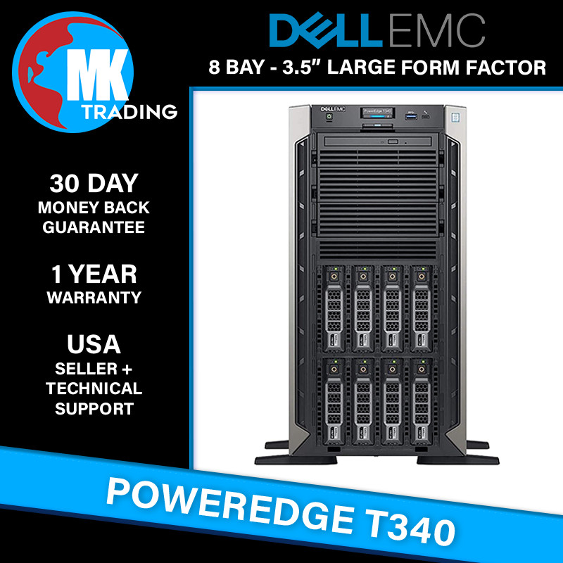 Dell PowerEdge T340 8B LFF 5U Server -V3- Choose CPU/RAM/Drives - Wholesale