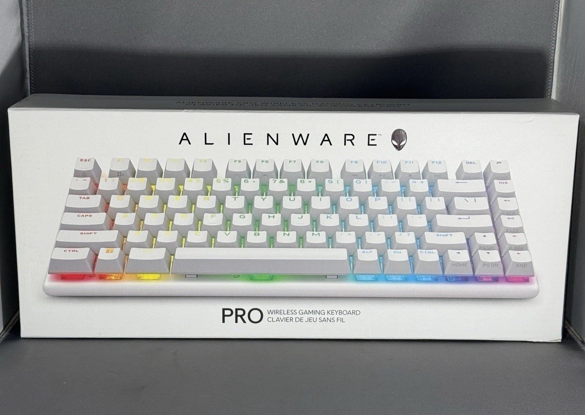 Alienware Pro Wireless Gaming Keyboard Bluetooth Lunar Light  X3V4D New