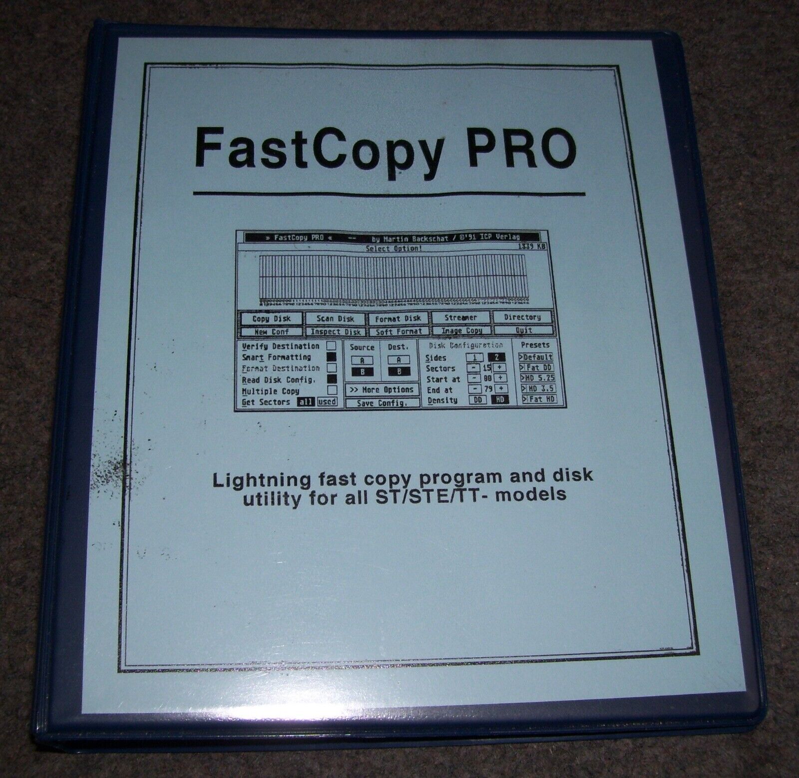 Atari 520 1040 ST STFM STE Mega Computer Fast Copy PRO Software & Manual
