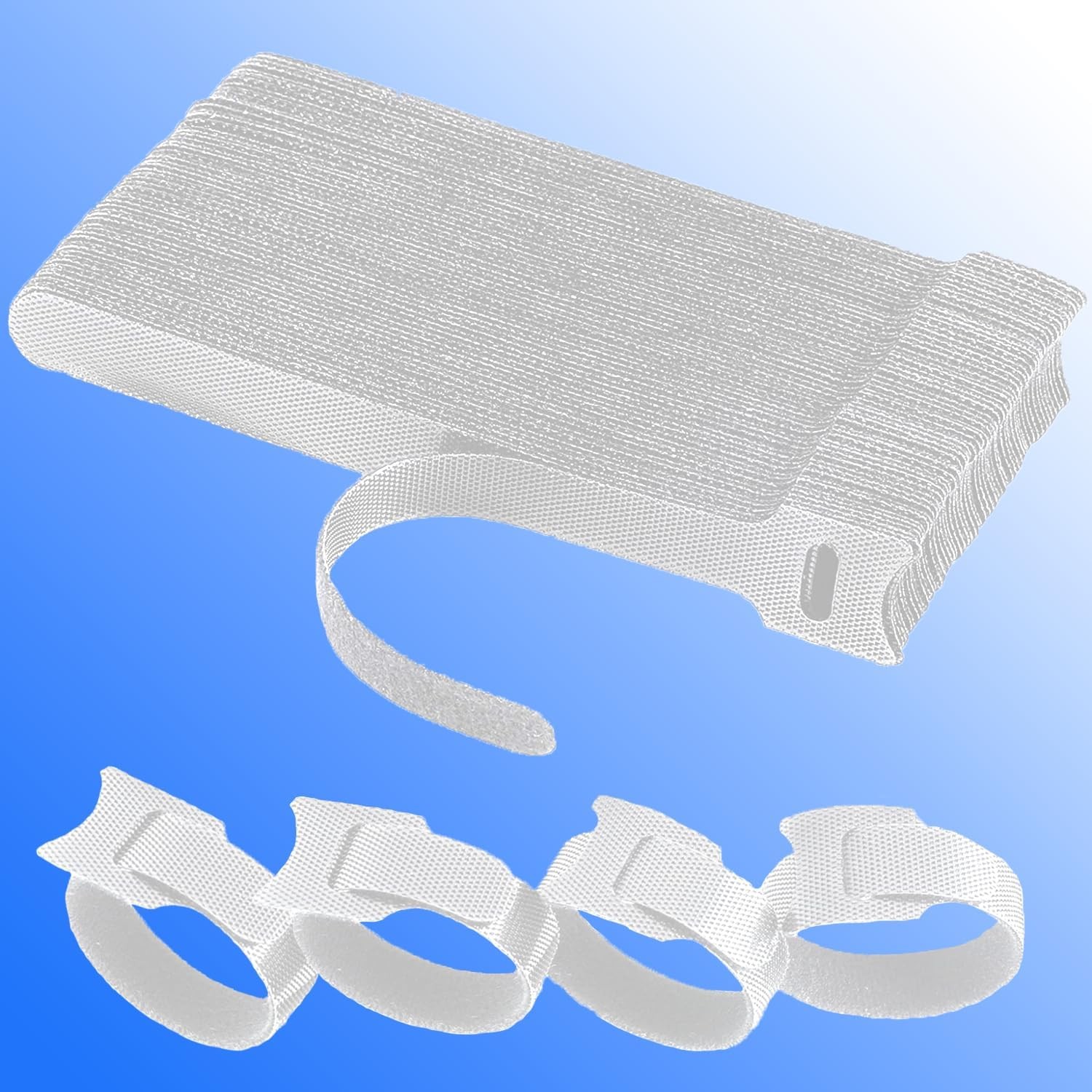 60 PCS Reusable Cable Ties 6 Inch Adjustable Cord Organizer Wire Management Whit