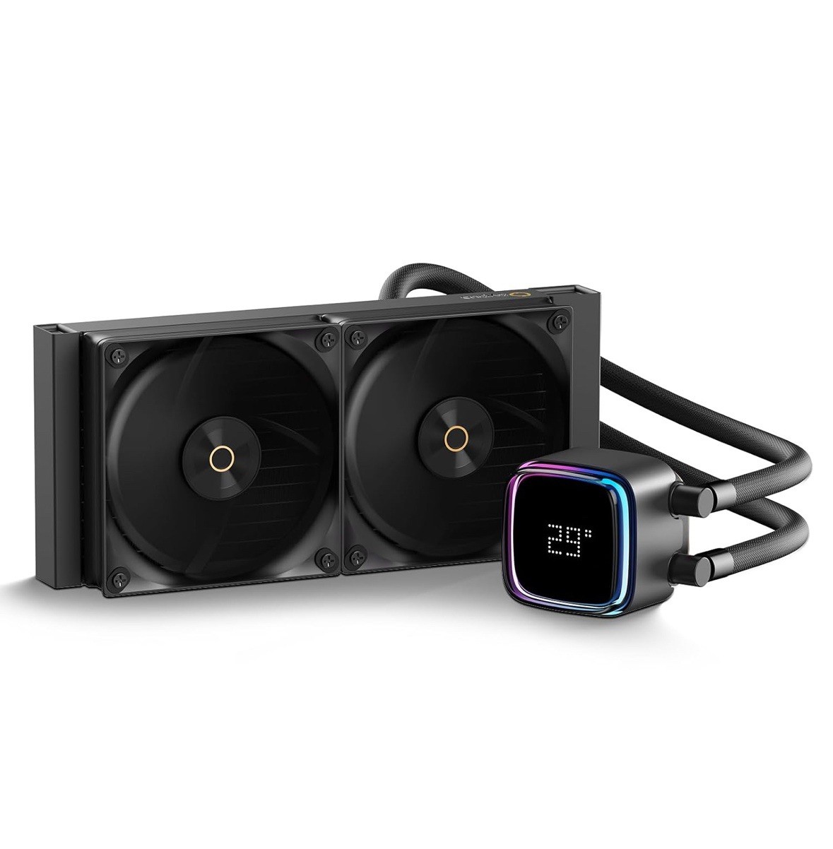 Ocypus Iota L24 240MM AIO Liquid CPU Cooler with Digital Display - Black. A2