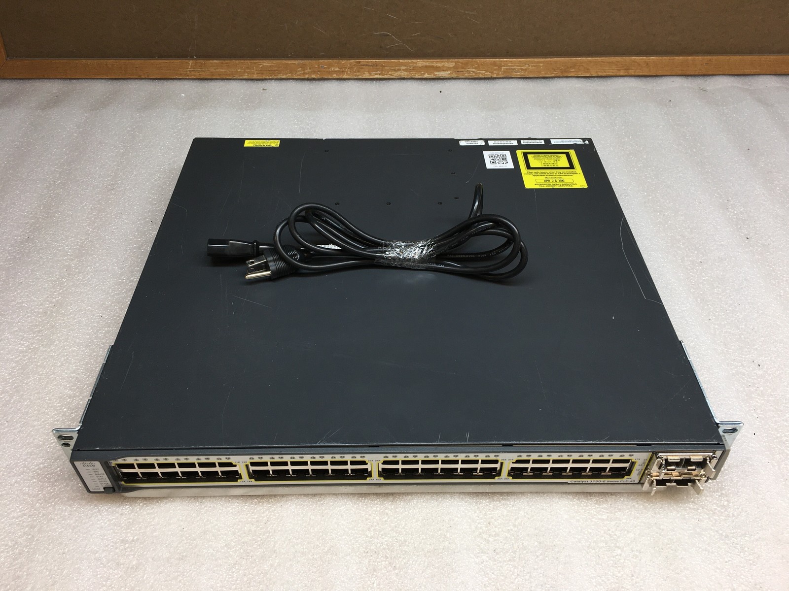 Cisco Catalyst 3750-E WS-C3750E-48PD-SF 48-Port PoE Network Switch w/ CVR-X2-SFP