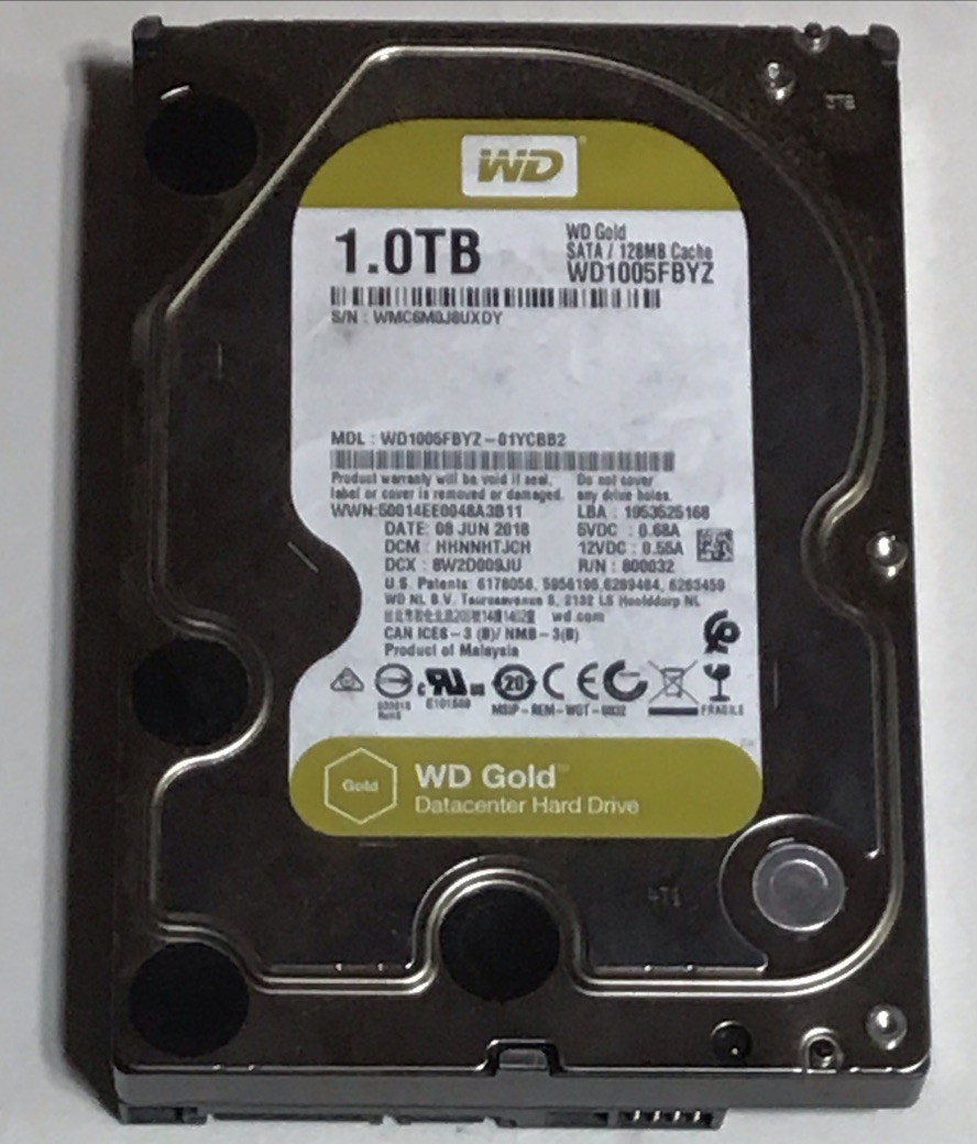 WESTERN DIGITAL WD1005FBYZ-01YCBB1 1TB SATA HARD DRIVE DCM: HHRNNTJCH