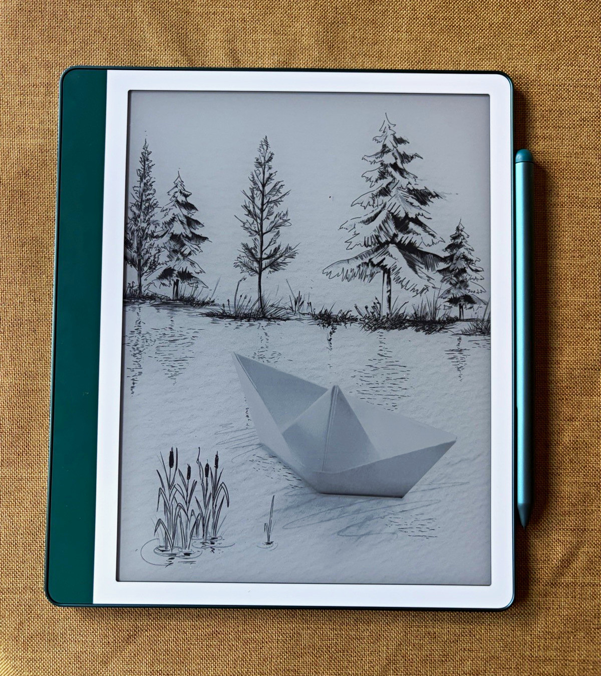 Amazon Kindle Scribe 64 GB, Metallic Jade, 10.2” glare-free bundle