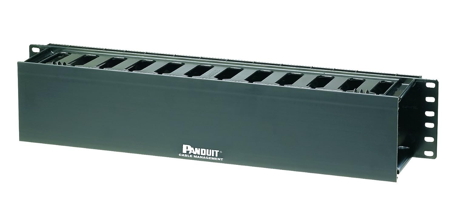 NEW PANDUIT PatchLink Horizontal Cable Manager, Single-Sided, 2RU, Black WMPF1E