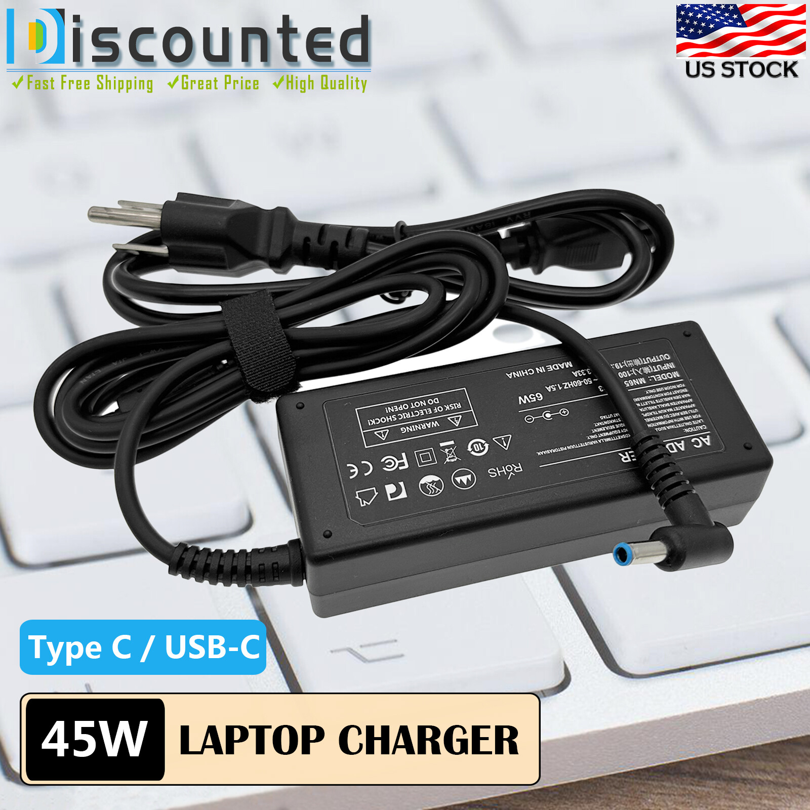 AC Adapter For HP 15-dw1000 15-dw1081wm 15-dw1083wm Laptop Charger Power Cord