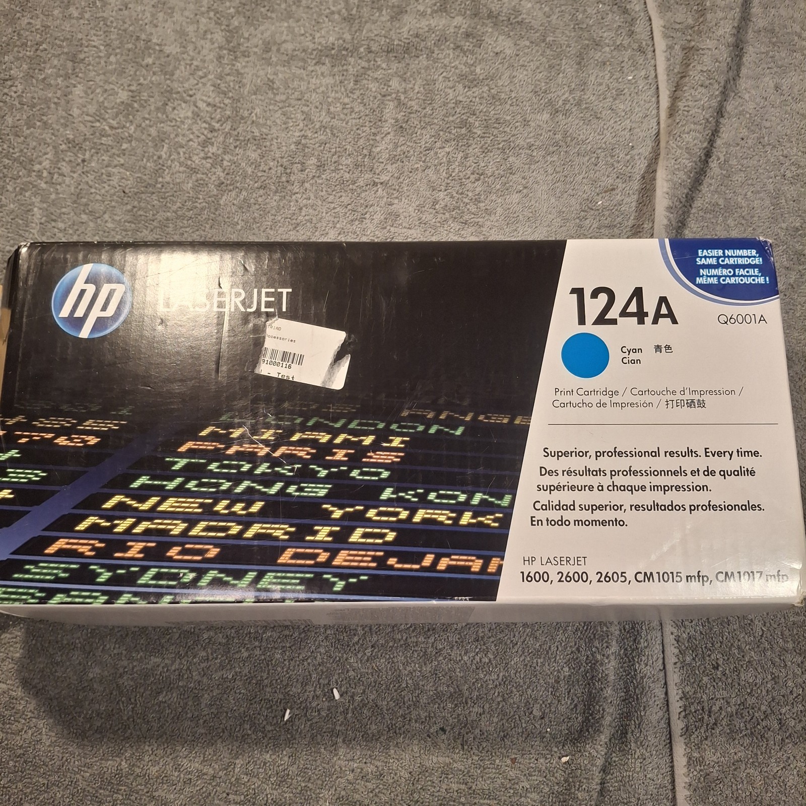 HP 124A (Q6001AB) Cyan High-Yield Toner Cartridge For Laserjet CM 1015mfp