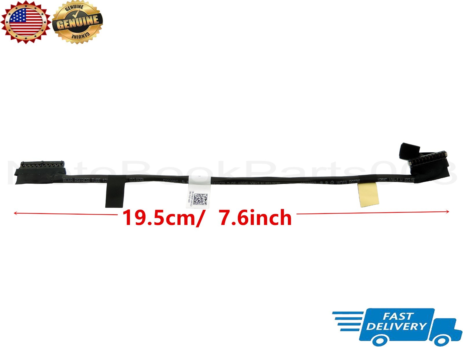 5X Lot Battery Cable Wire For Dell Latitude 7480 7490 DC02002N100 07XC87 7XC87