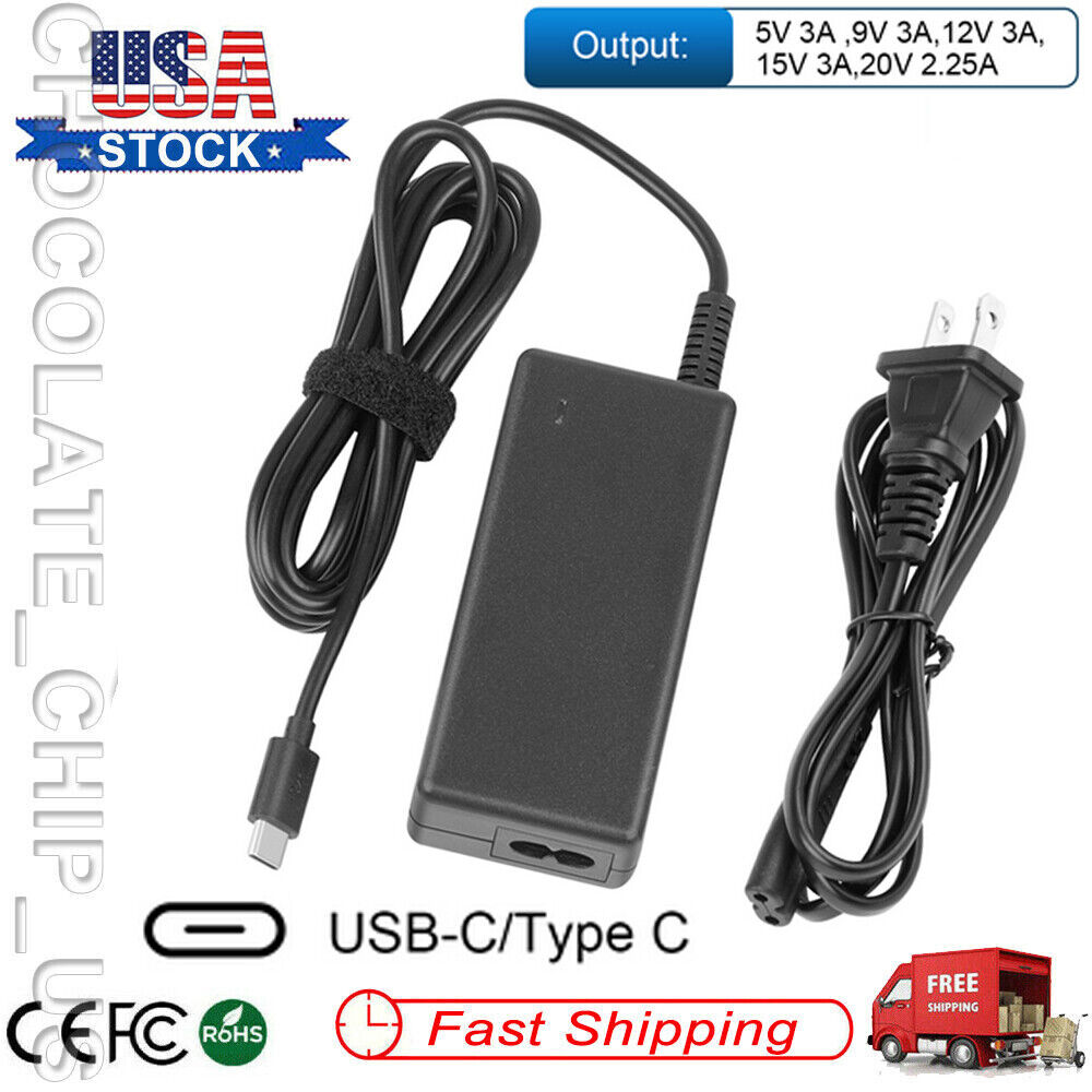 45/65/90W For Lenovo ThinkPad Laptop AC Adapter Power Supply USB Type-C Charger 