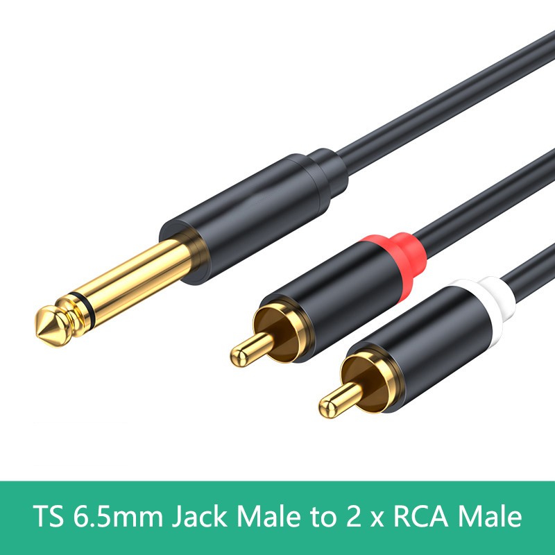6.35mm Jack to Dual RCA Audio Cable - 0.5m-10m Options, High-Quality Connection