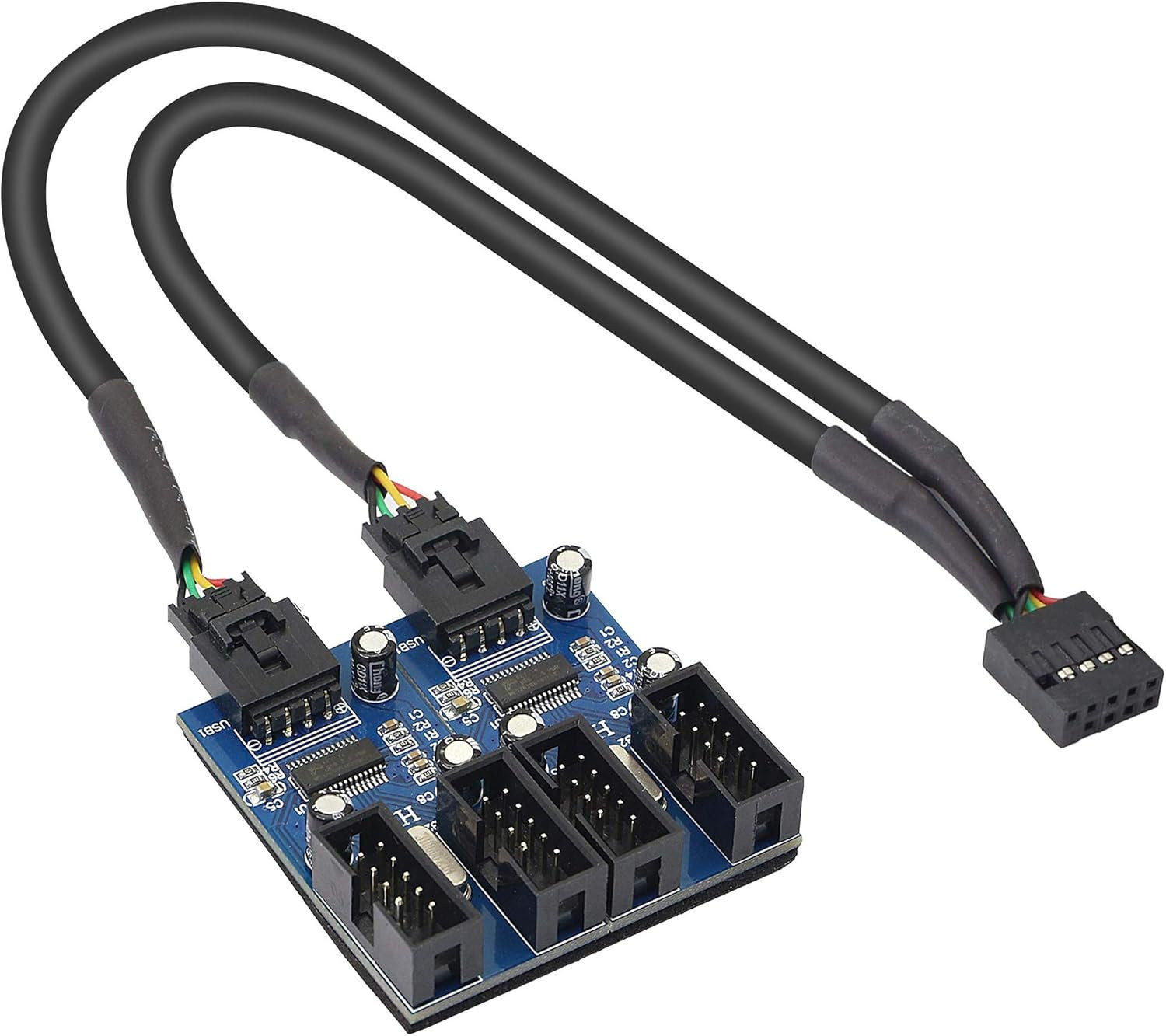 Motherboard USB 9 Pin Header Hub Male 1 to 2/4 Female USB 2.0 Splitter