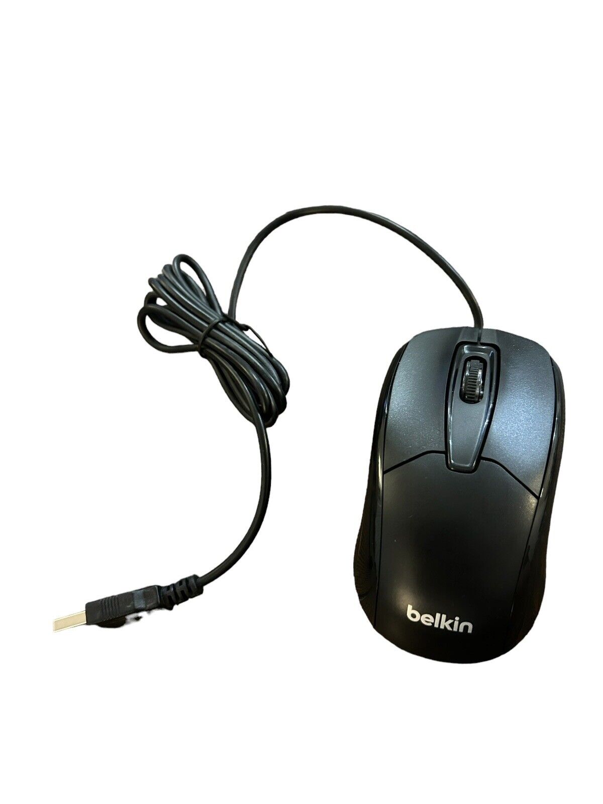 Belkin USB Wired Ergonomic Optical Scroll Mouse BLACK F5M010qBLK EUC