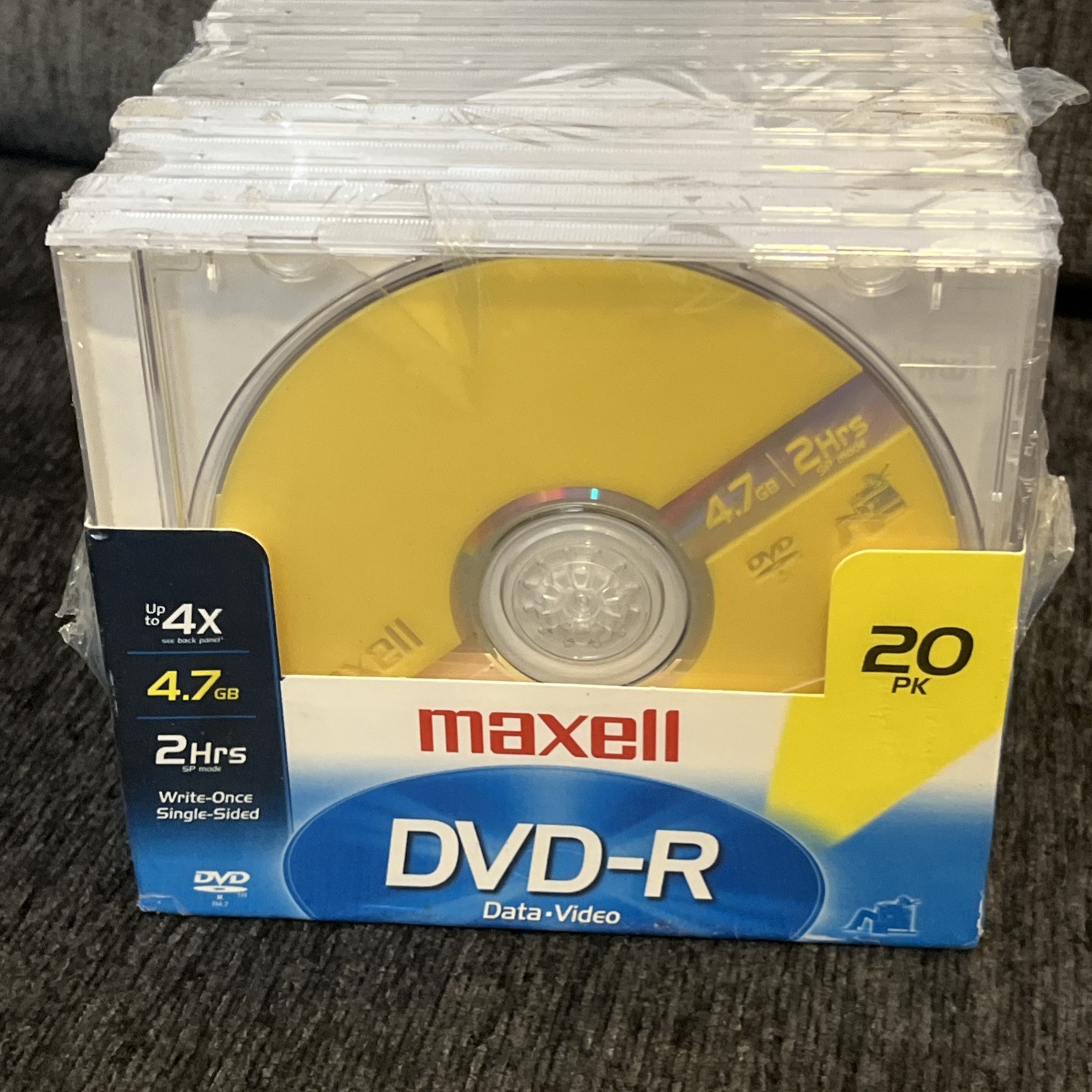 Maxwell DVD-R 4X 4.7GB Blank Media Discs w/Cases : 20-Pack - Brand New & Sealed