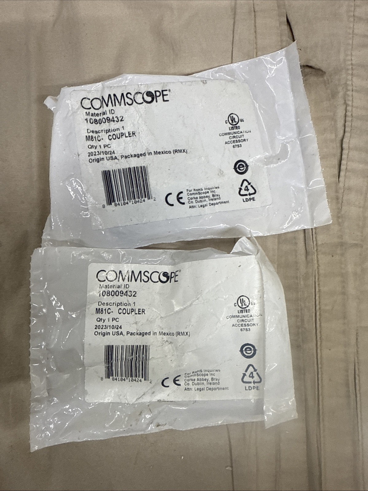 Brand New SET OF 2 CommScope M81C-Coupler Kit (108009432)