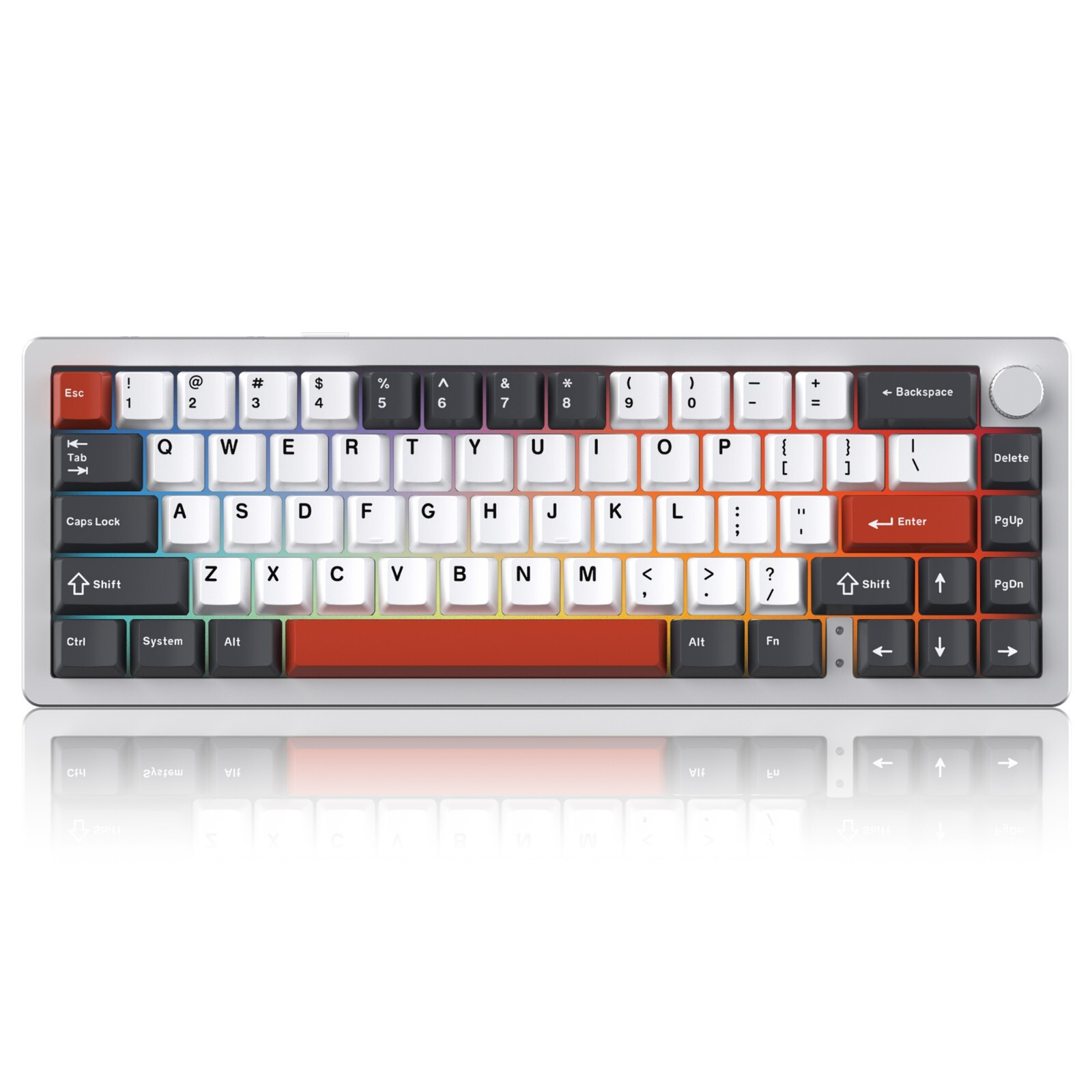 NABI NB1 65% Wireless Mechanical Gaming Keyboard, RGB, Aluminum, 66 Keys SLV/BLK