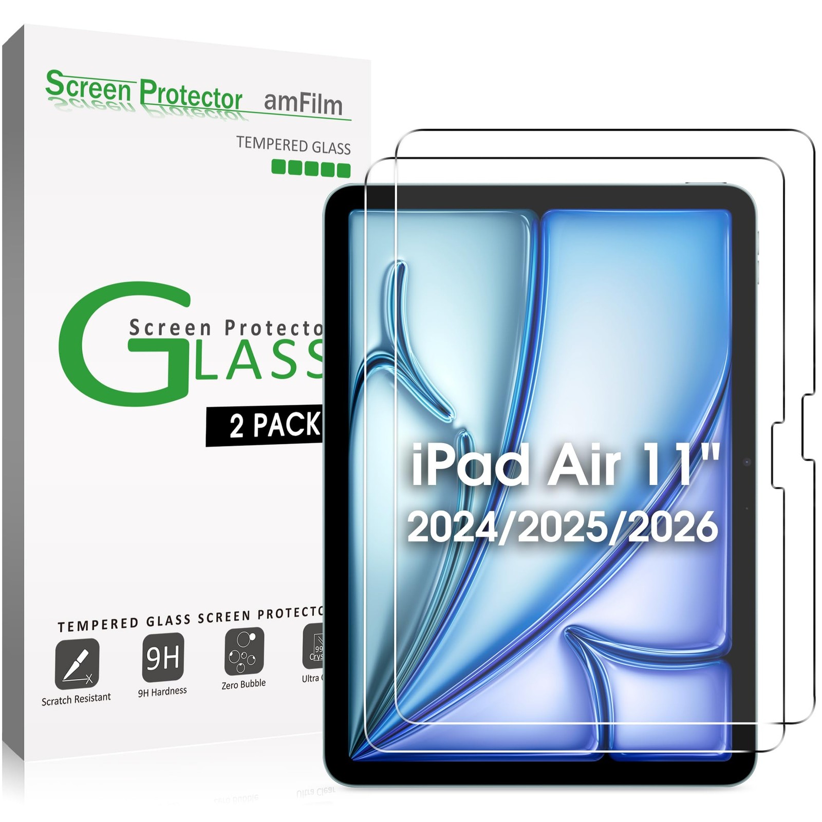 amFilm Screen Protector for iPad Air 11 Inch OLED M2 M3 M4 [2024 2025 2026... 