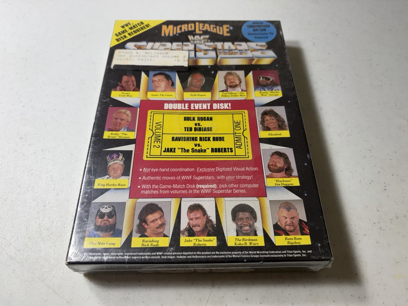 Micro League WWF Superstars Commodore 64/128 Game New Sealed Super Rare 1988