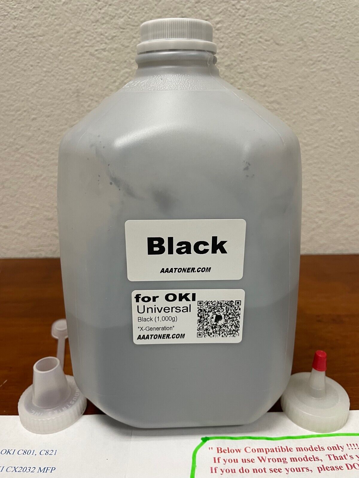 (1,000g) Black Toner Refill for OKI Okidata Color printer UNIVERSAL BULK