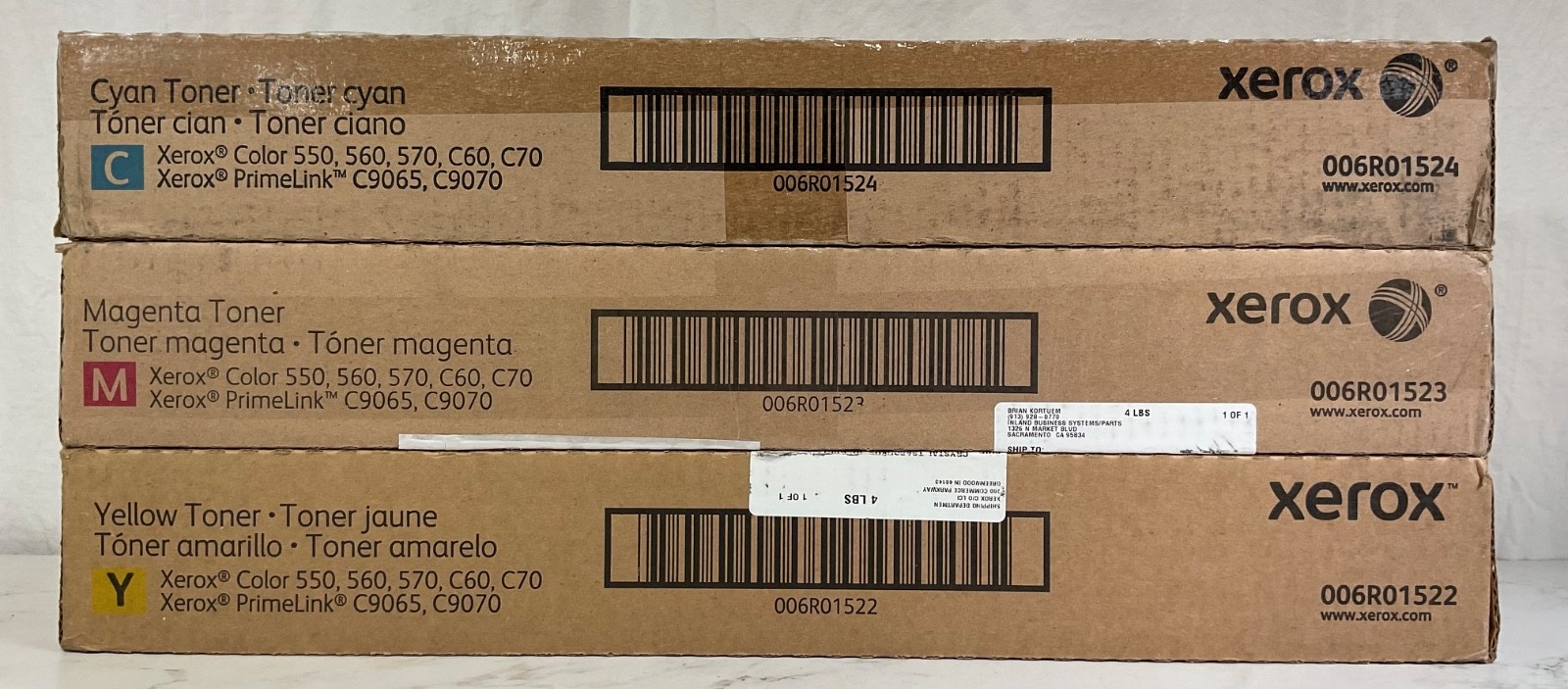 Combo NIB OEM Genuine Xerox 006R01510/006R01511/006R01512 CYM Toner Cartridges
