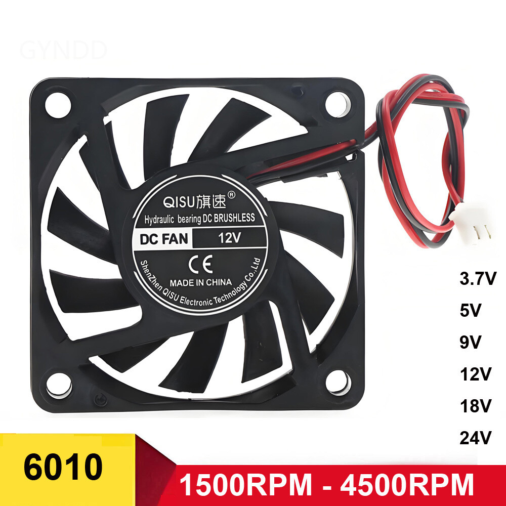 6010 DC 3.7V-24V Brushless Fan 6cm 60x60x10mm 60mm Computer Case Cooling Fan PC