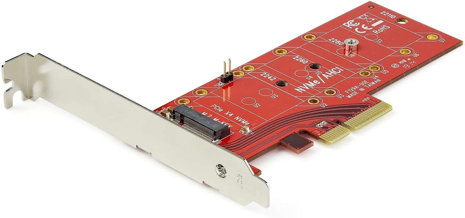 Startech M.2 Pcie SSD Adapter, X4 Pcie 3.0 Nvme/Ahci, M-Key/Ngff (PEX4M2E1)