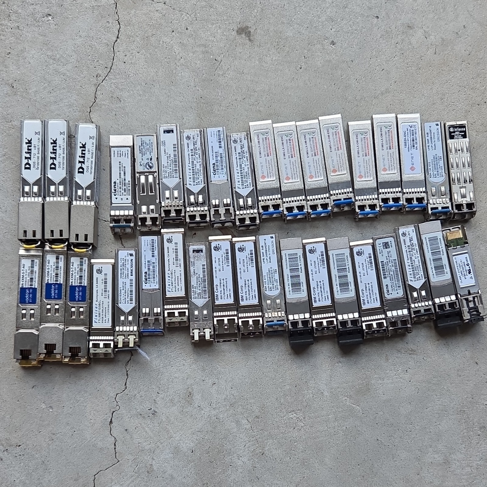 Lot of 37 Scrap Fiber Optic Modules Transceivers for Gold Recovery PM Refine