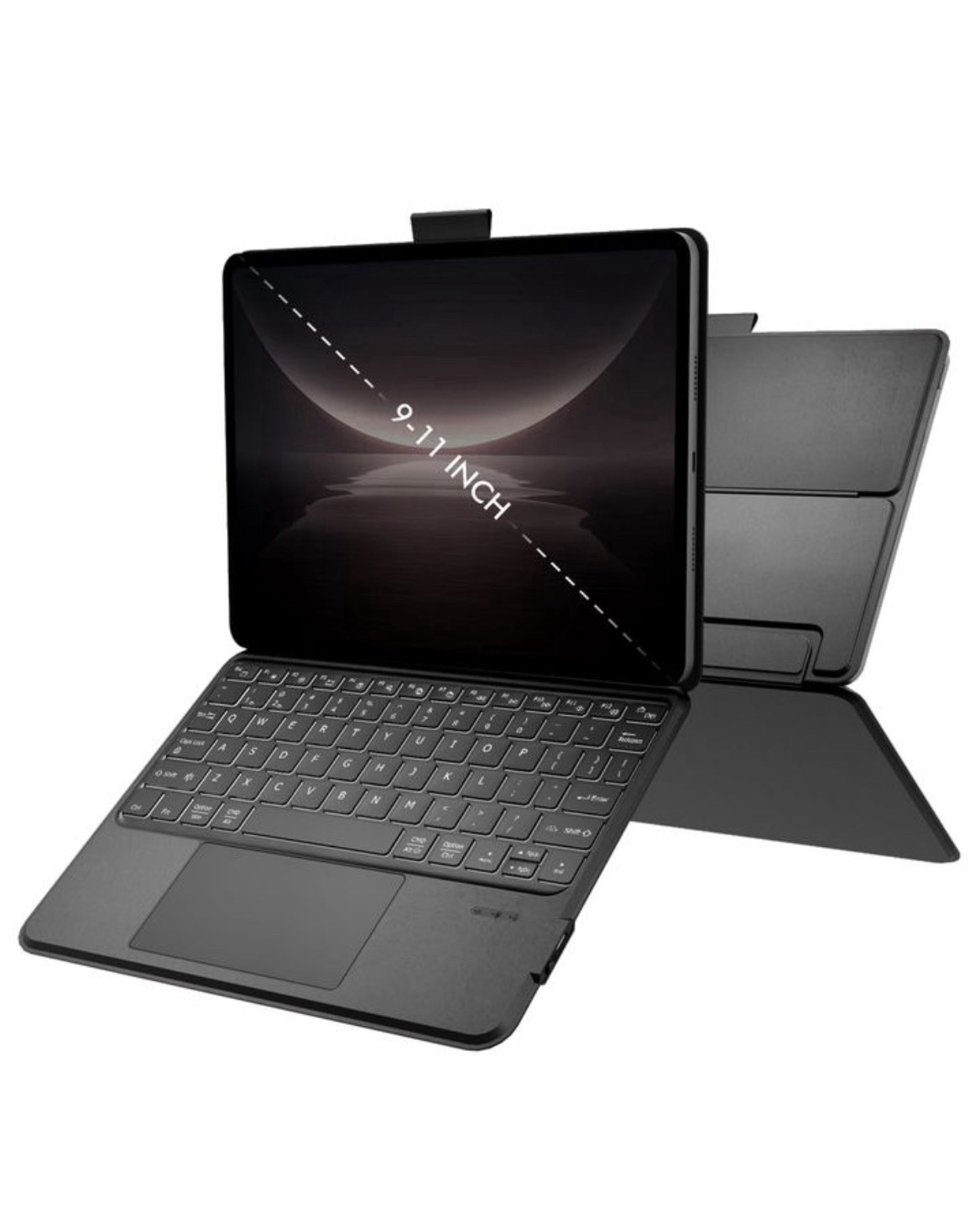 Universal Magnetic Detachable Keyboard Case for 9-11" Tablets, 7 Color Backlit