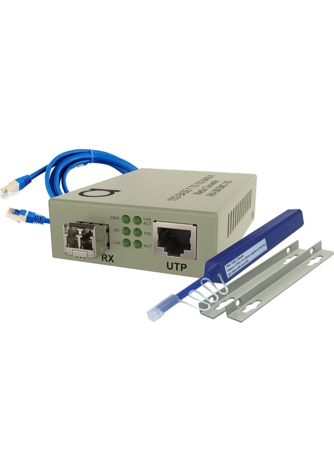 10G SFP+ to Fiber Ethernet Media Converter with Multimode 10GSFP+ 300m (0.18 mi)